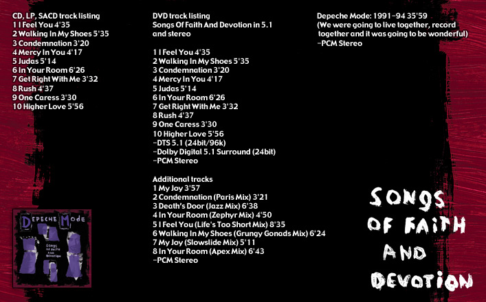 depeche mode - songs of faith and devotion - remastered